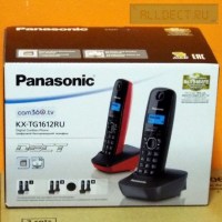 Радиотелефон PANASONIC KX-TG 1612 RU3 серый-красный