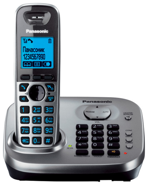 Радиотелефон PANASONIC KX-TG 6551 RUM серый мет.