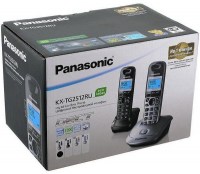 Радиотелефон PANASONIC KX-TG 2512 RU1 серый мет./тёмно-серый