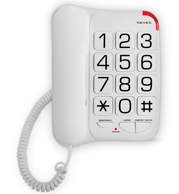 Телефон проводной TEXET TX-201 белый